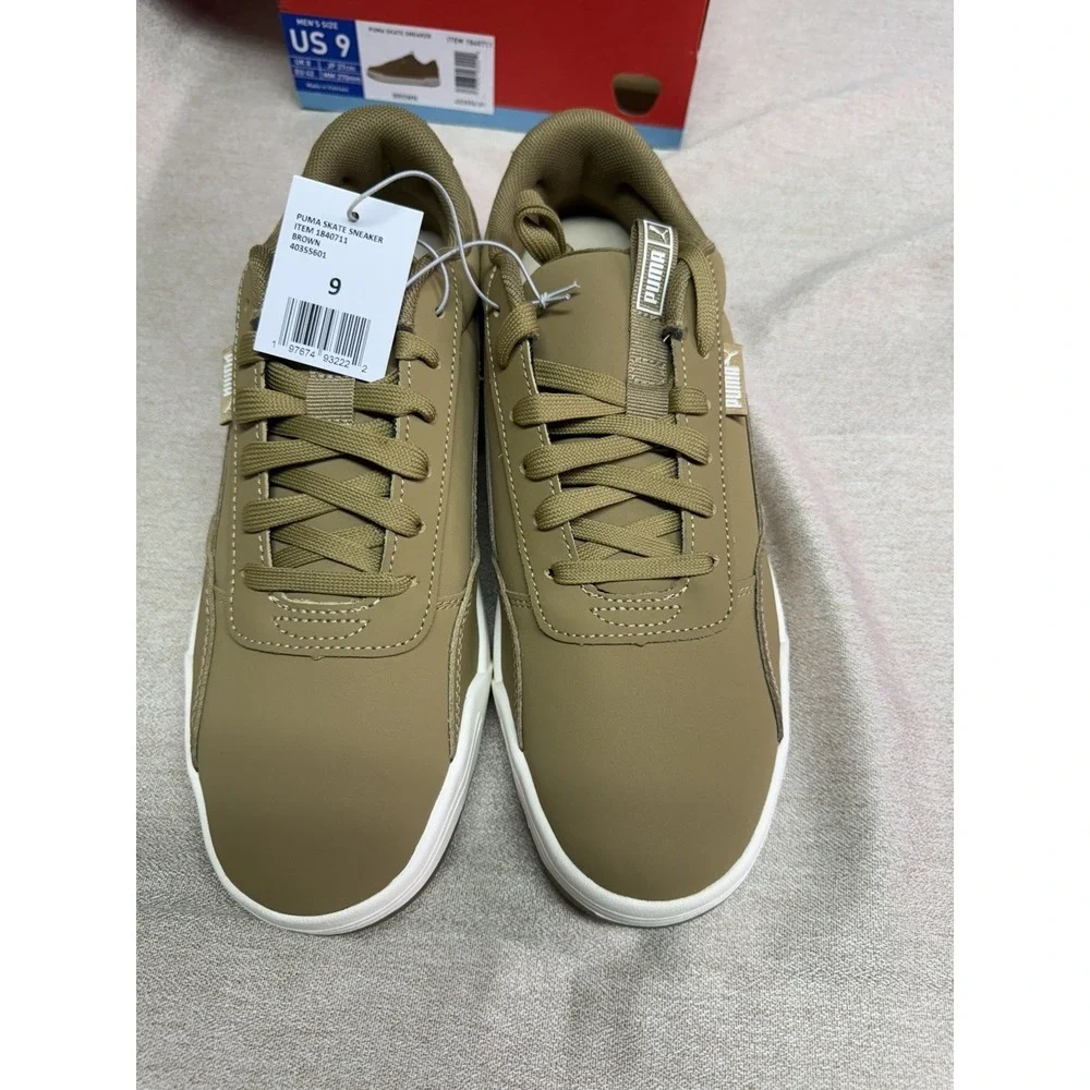 Mens PUMA Skate Sneaker Shoes Size 9 Brown Low Top Skateboard 403556 01